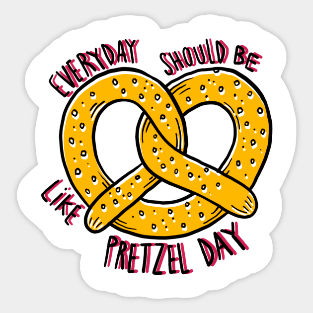 Pretzel Day Sticker by Savron